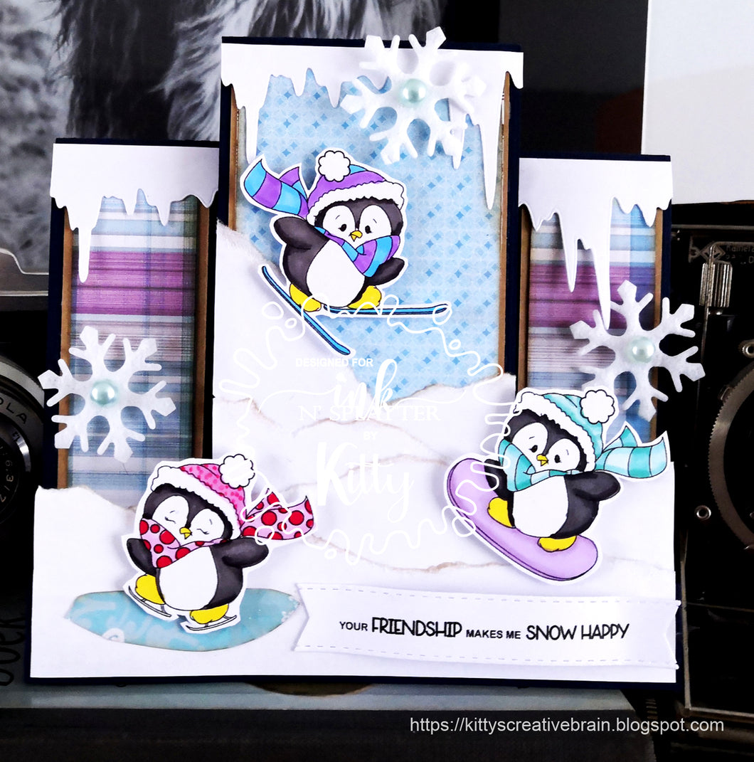 Sporty Winter Penguins Clear Stamps