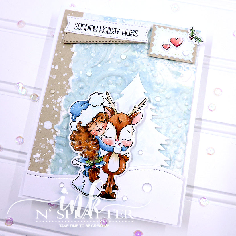 Holly Reindeer Hugs Stamp Set