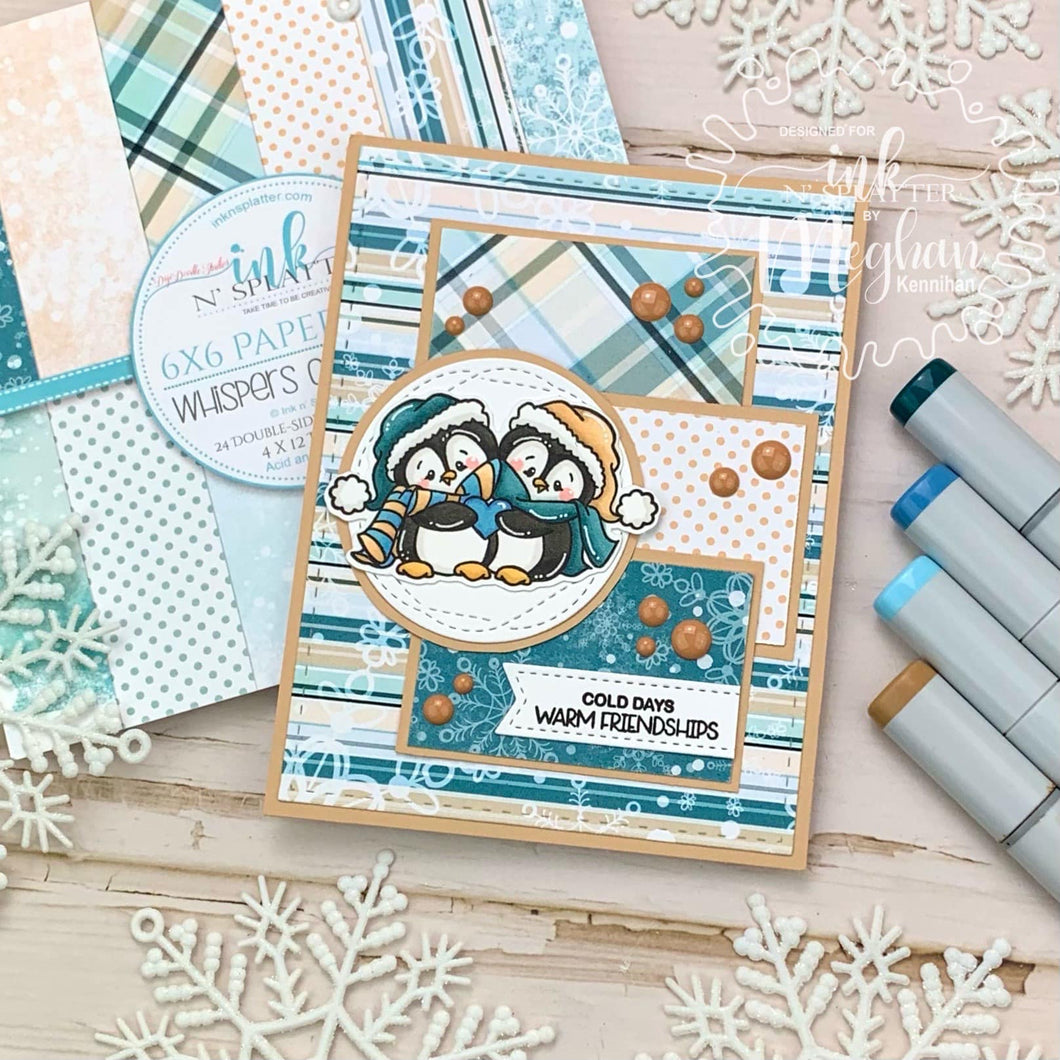 Winter Holiday Penguins Clear Stamp Set