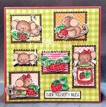 Load image into Gallery viewer, Strawberry Fields Mice Stamp Set
