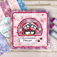 Load image into Gallery viewer, Winter Holiday Penguins Clear Stamp Set
