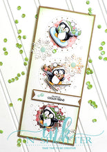 Load image into Gallery viewer, Sporty Winter Penguins Clear Stamps
